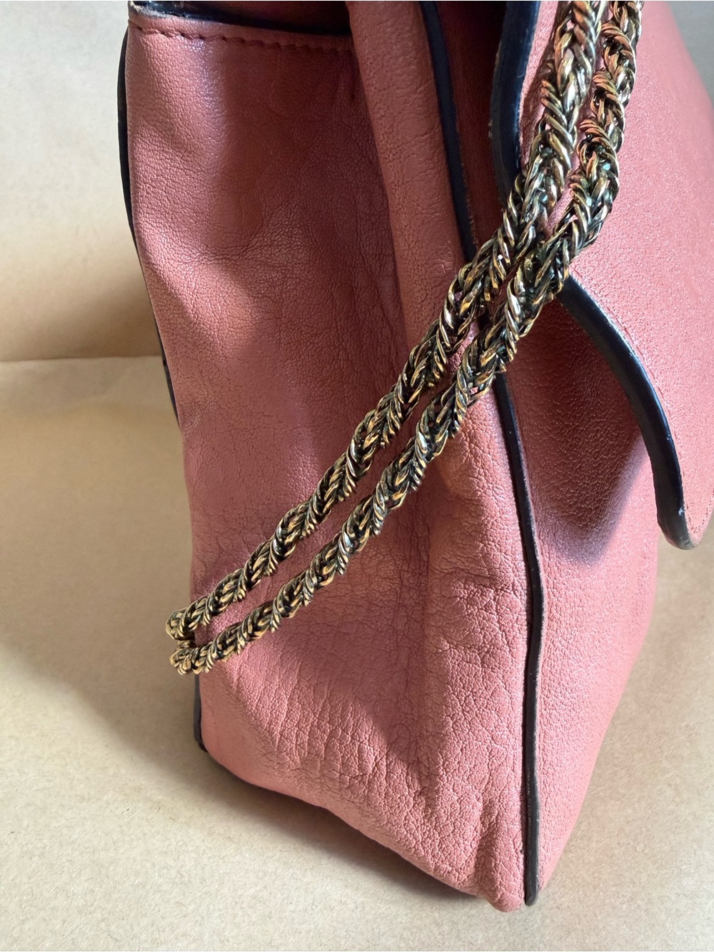 Chloe Coral Orange Leather Large Elsie Shoulder Bag - Picture 5 of 13